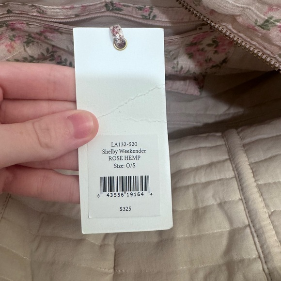 LoveShackFancy Shelby weekender rose hemp bag NWT - Picture 3 of 9
